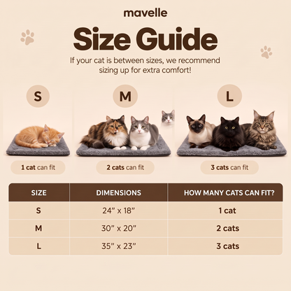 Size guide: Medium 30 x 20 in, Large 35 x 23 in