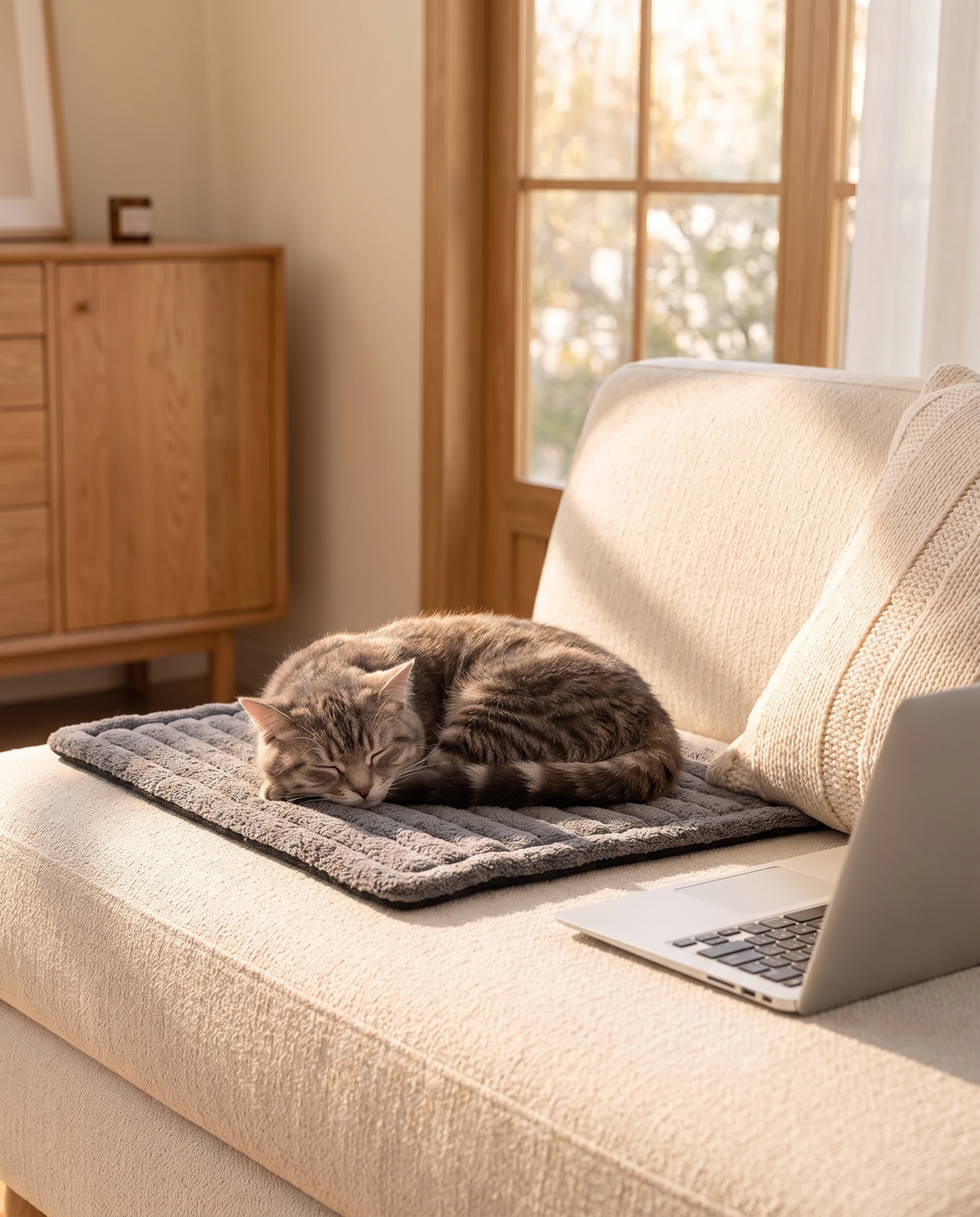 Cat asleep on Mavelle mat